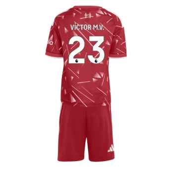 Liverpool Victor Munoz #23 Maglia Gara Casa Repliche 2026-27 Bambino Maniche Corte